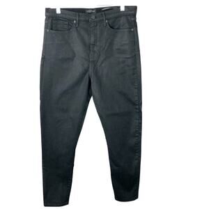 Banana Republic Women's High-Rise Skinny Coated Denim Jeans in Black Size 31